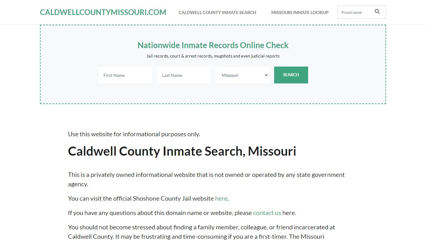 Caldwell County Inmate Search, Missouri